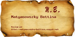 Matyasovszky Bettina névjegykártya